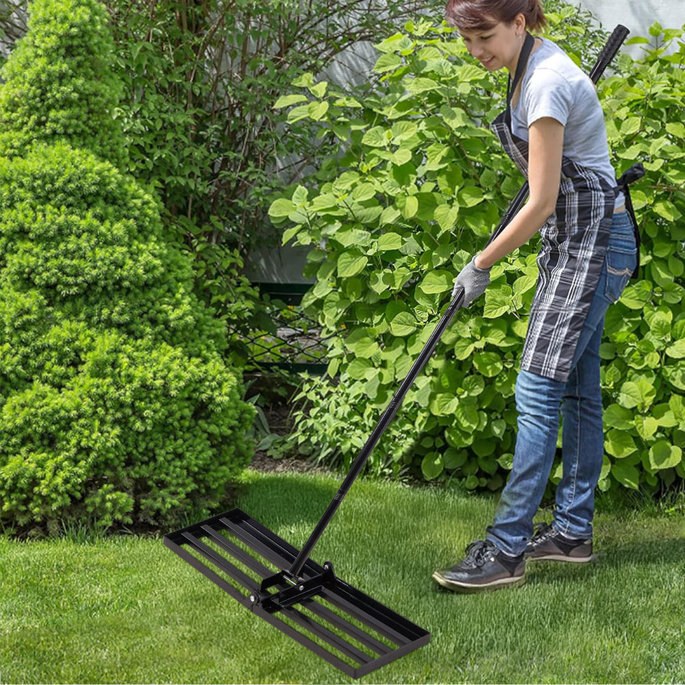 Living and Home Garden Lawn Levelling Rake with Detachable Long Handle 114 x 25 x 213cm Image 7