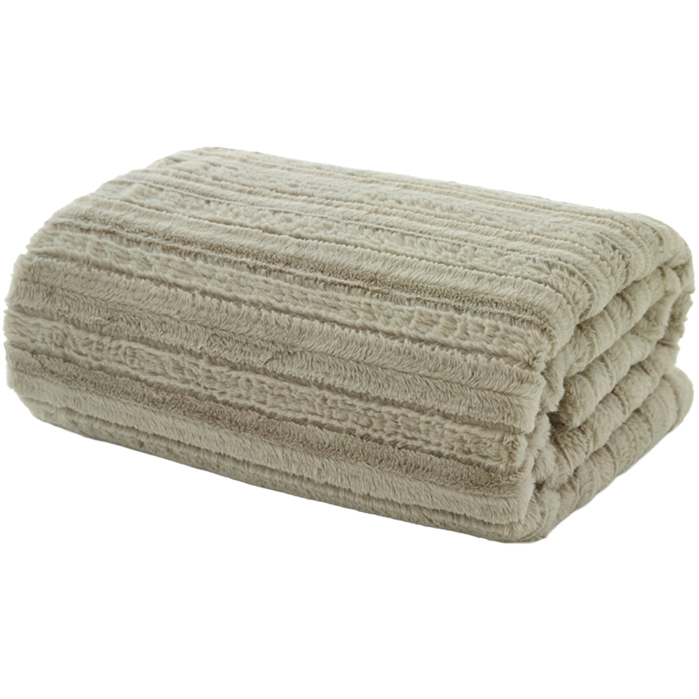 TLC Chatsworth Faux Fur Fawn Throw 130 x 170cm Image 1