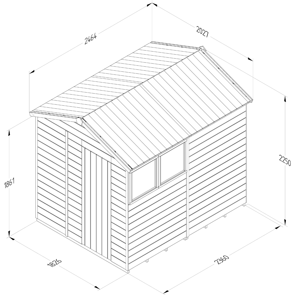 Forest Garden Timberdale 6 x 8ft 2 Opening Apex Shed Image 9