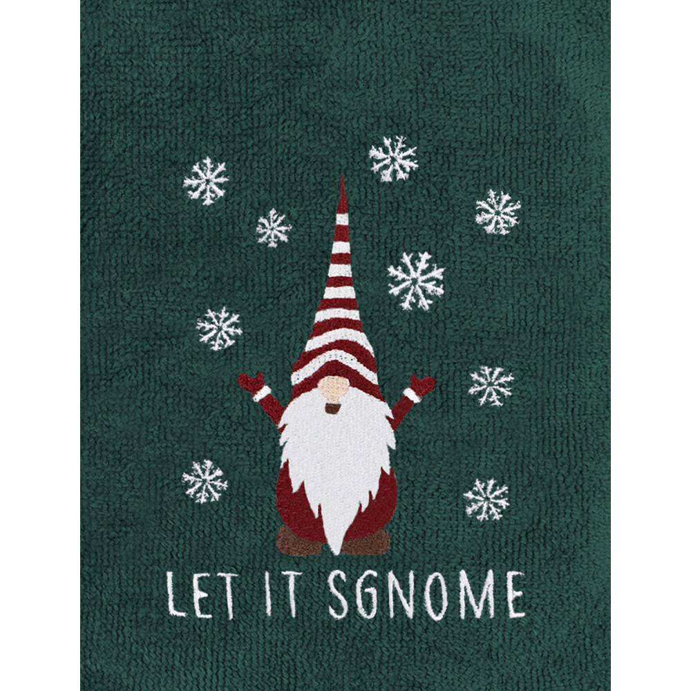 Noel Square Xmas Gonks Green Hand Towel 2 Pack Image 3