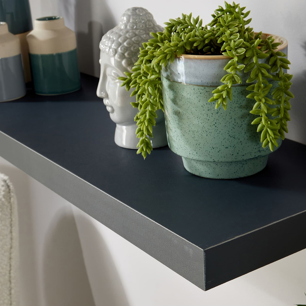 Home Source Cloud 80cm Grey Floating Wall Shelf Set of 2 Image 3