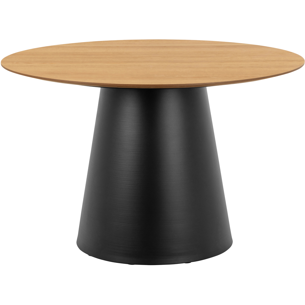 Florence Soli Round Black and Oak High Coffee Table Image 3