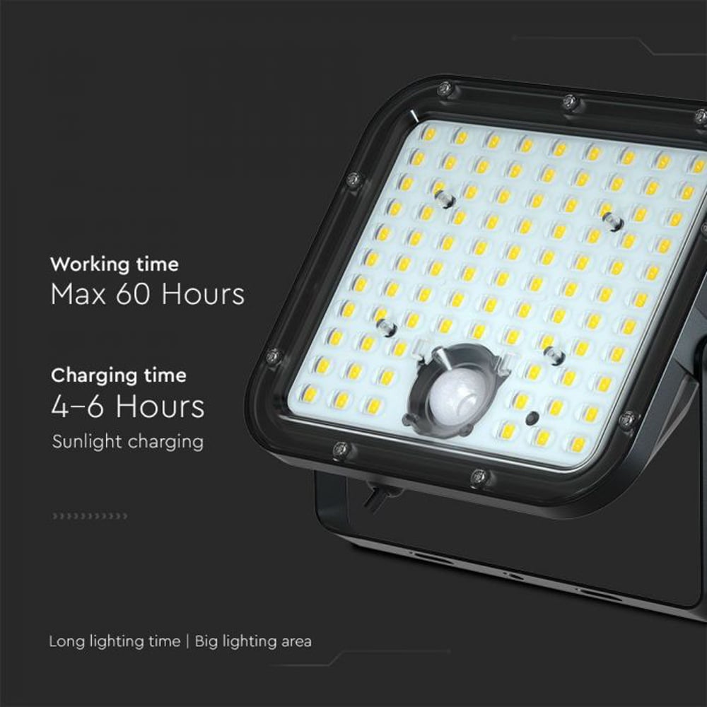 V-TAC 30W 4000K 4800 Lumens Cool White Solar LED Floodlight with PIR Sensor Image 8
