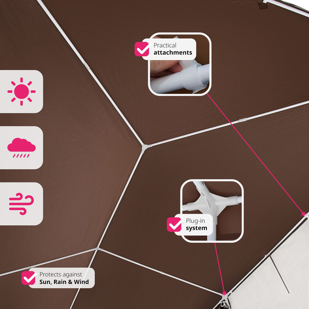 tectake Alpine Roll-Up side Panels Gazebo Hut 900 x 300cm Image 8