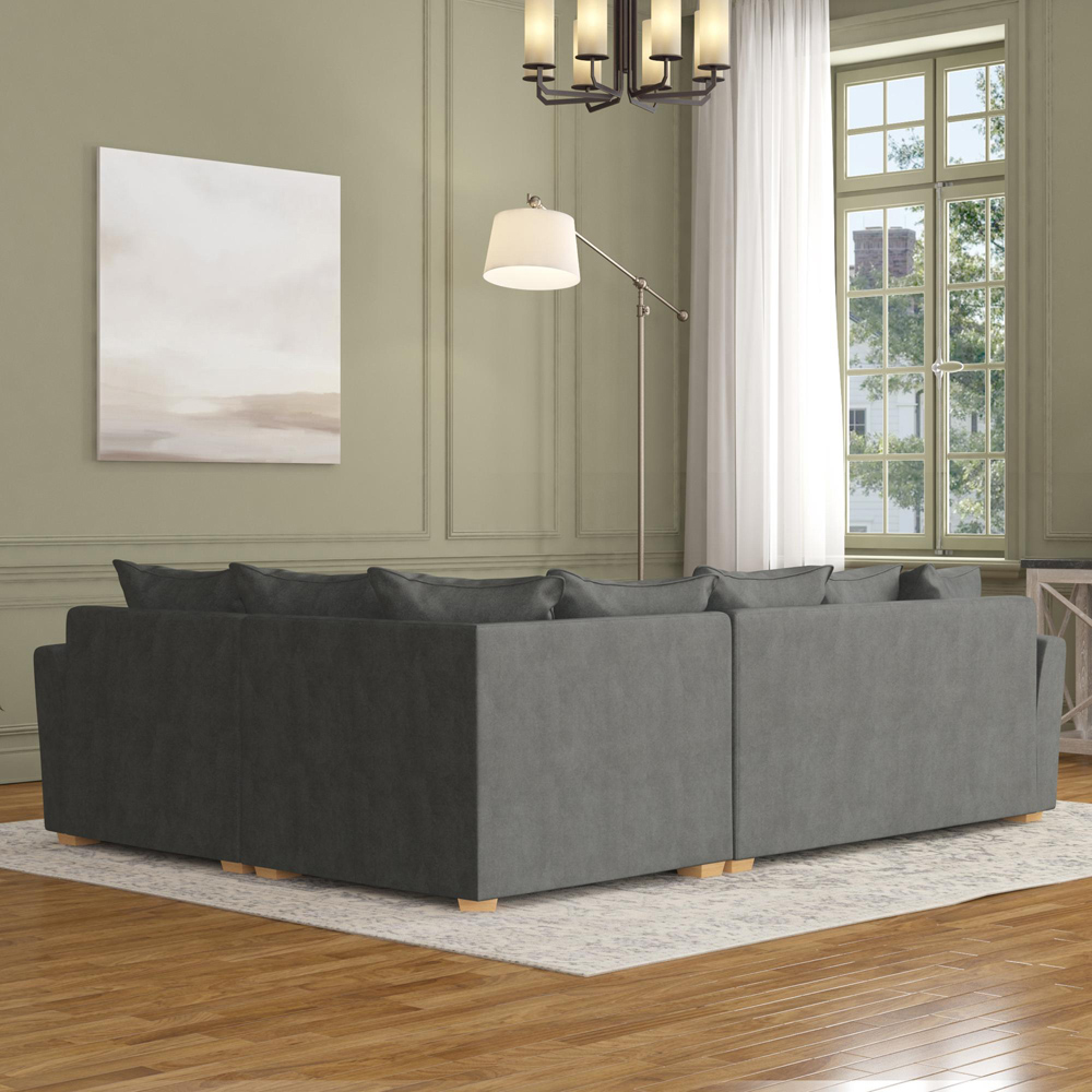 Wendleberry 3 Seater Steel Plush Velvet Scatter Back Right Hand Corner Sofa Image 6