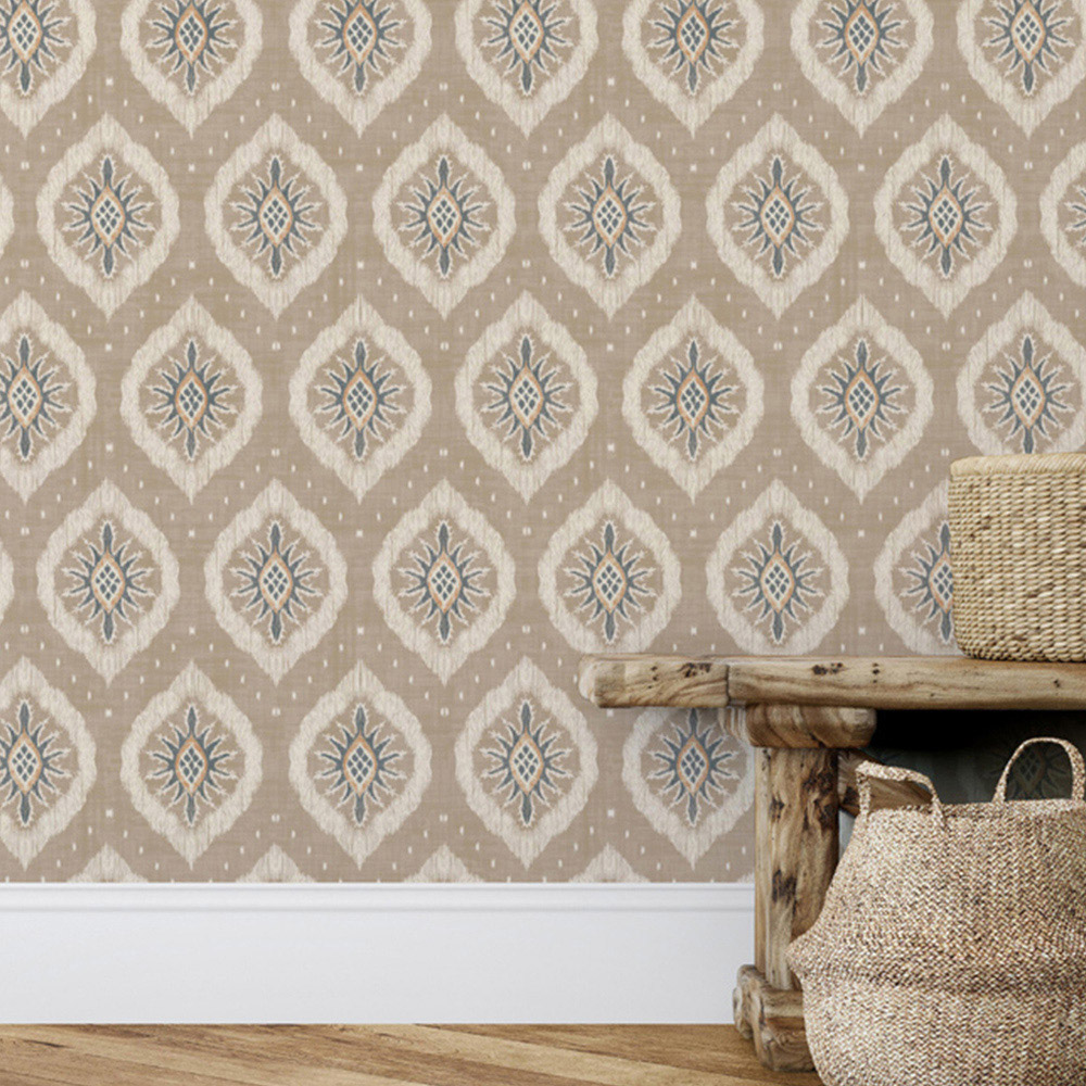 Esselle Home Odina Ikat Natural Wallpaper Image 3
