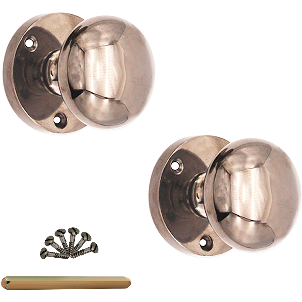 Spira Brass Black Nickel Victorian Mortice Door Knob 2 Pack Image 4
