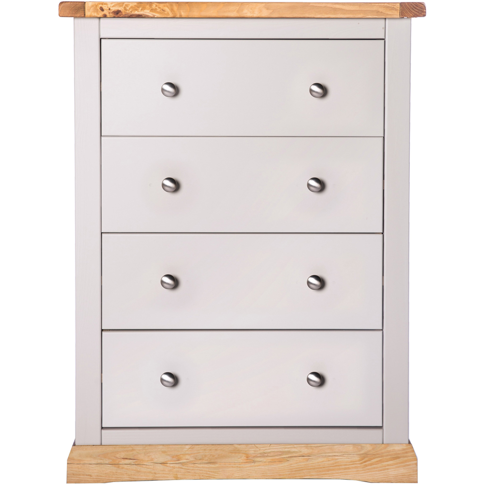Cabinet Bits Bomporto 4 Drawer Light Grey Chrome Knob Chest of Drawers Image 2