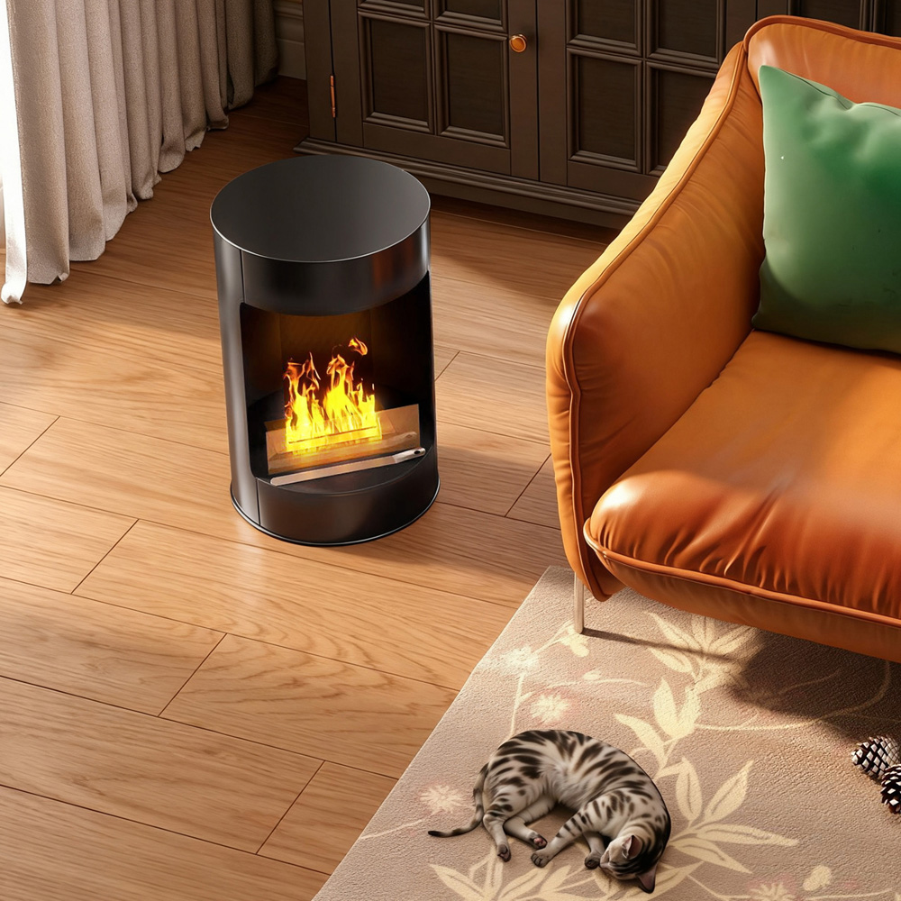 HOMCOM Black Bioethanol Fireplace Stove Image 3