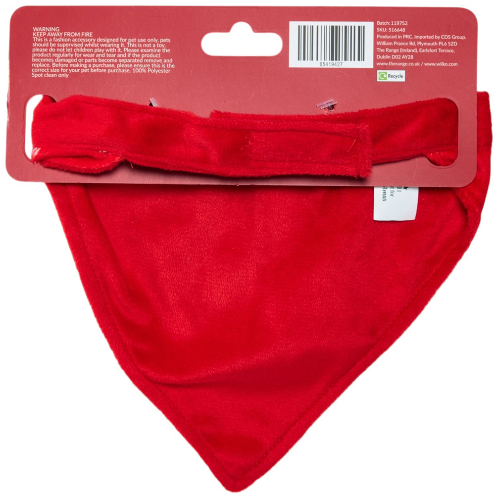 Santa's Helper Festive Pet Bandana Red Image 2
