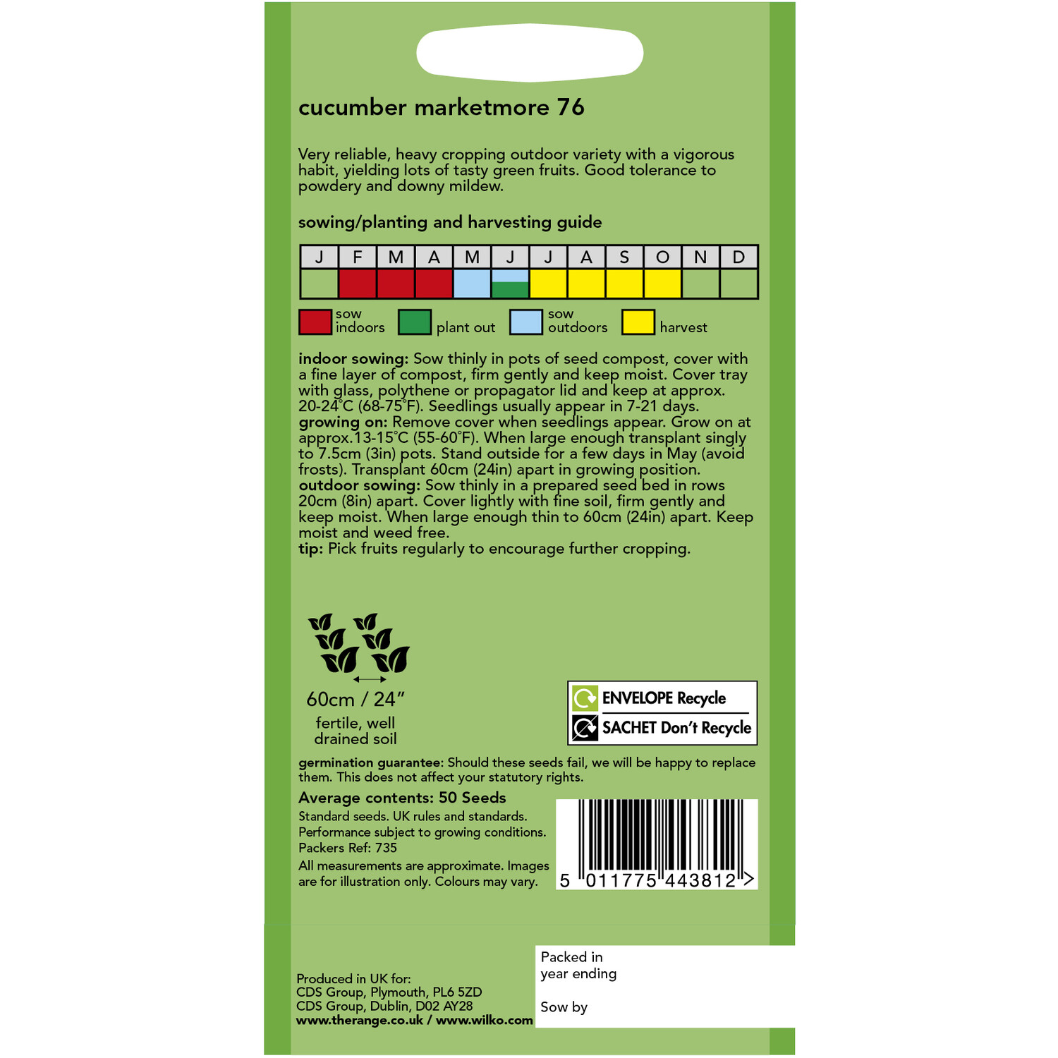 Wilko Cucumber Marketmore Seeds Image 2