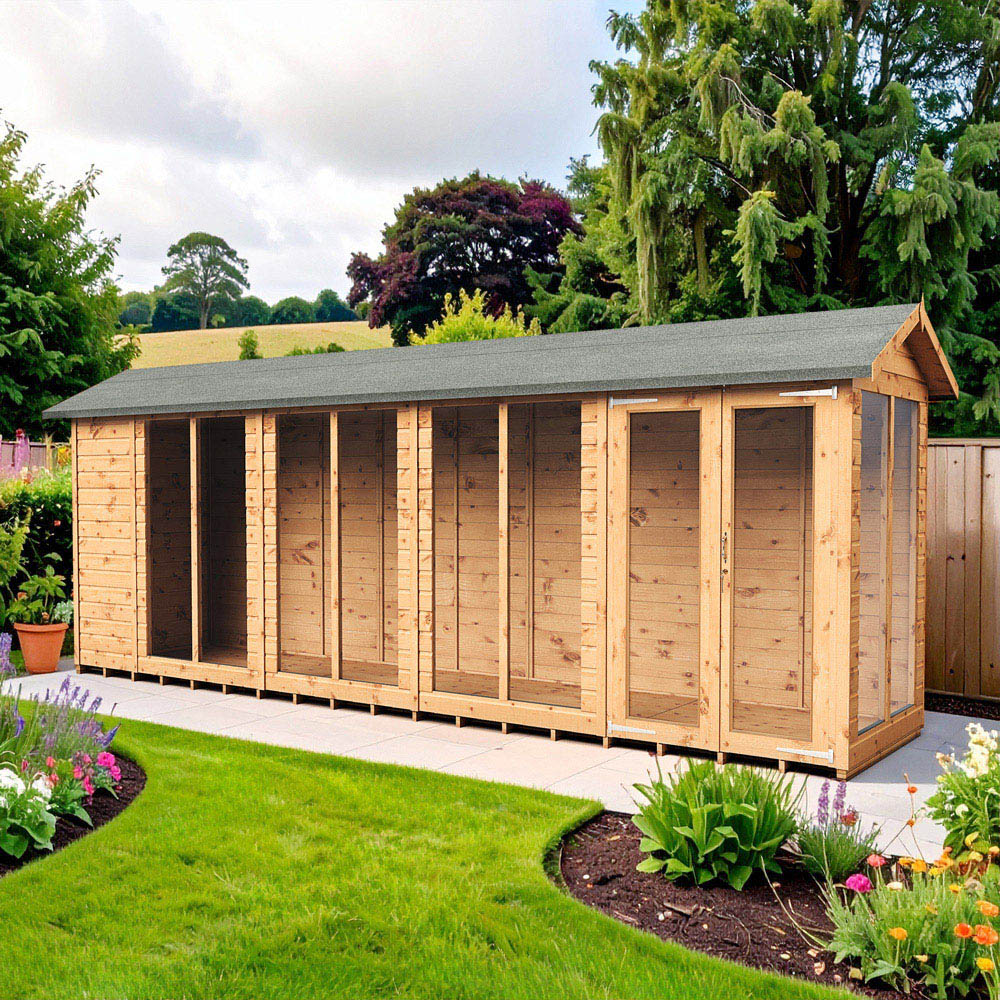 Empire Sheds 4 x 18ft Double Door Tongue and Groove Wooden Apex Garden Shed Image 2