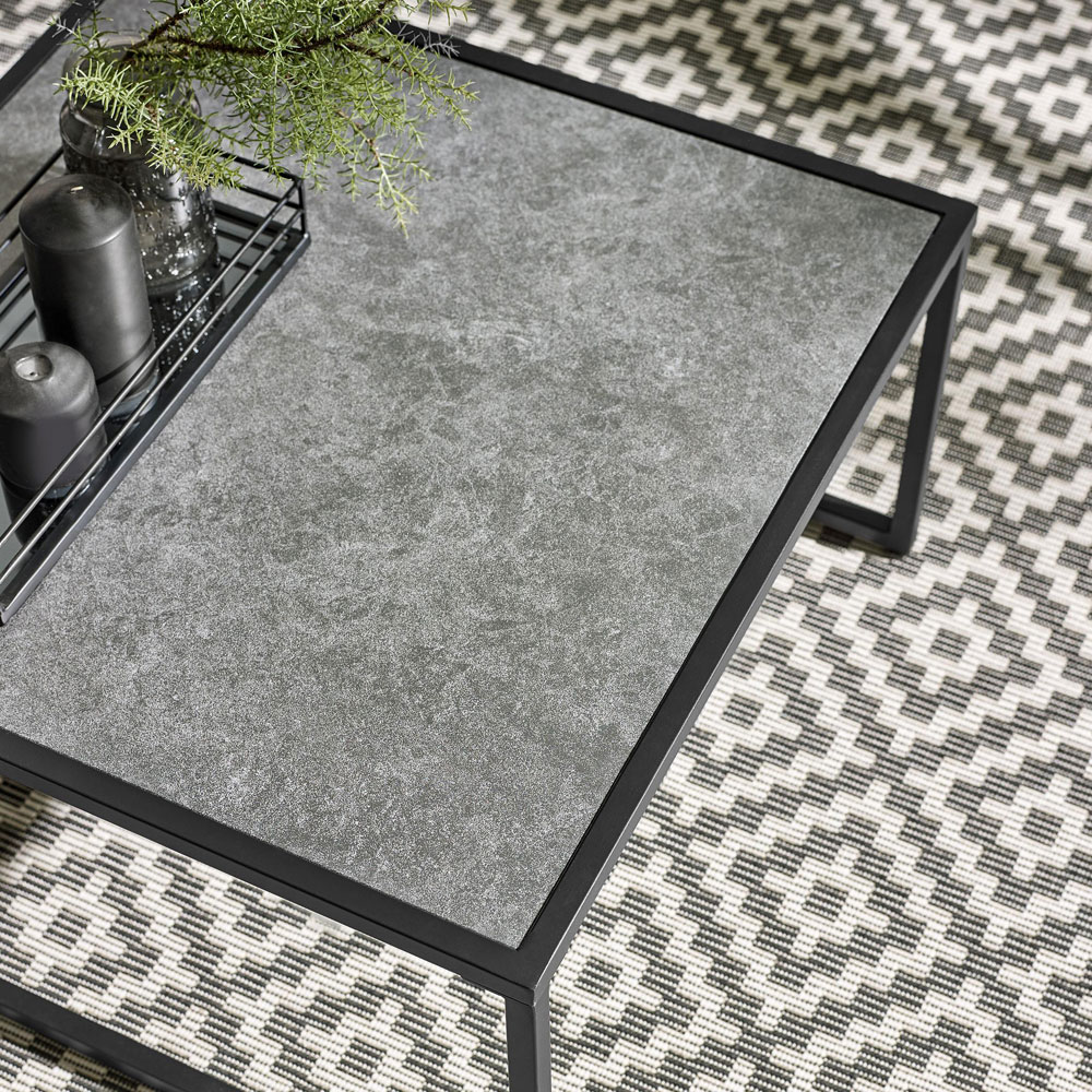 Furniturebox Piasa 6 Seater Black and Green Outdoor Corner Sofa Set Image 5