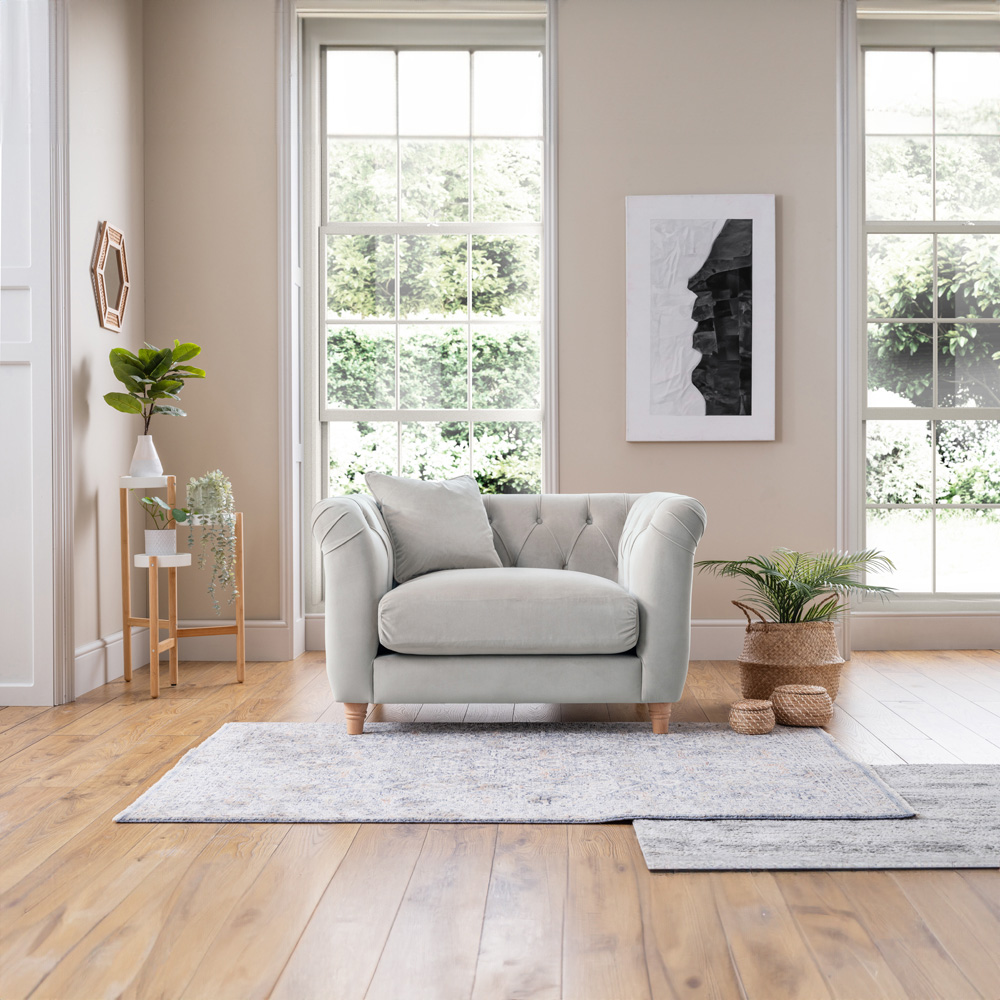 Chalk Velvet Armchair Image 4