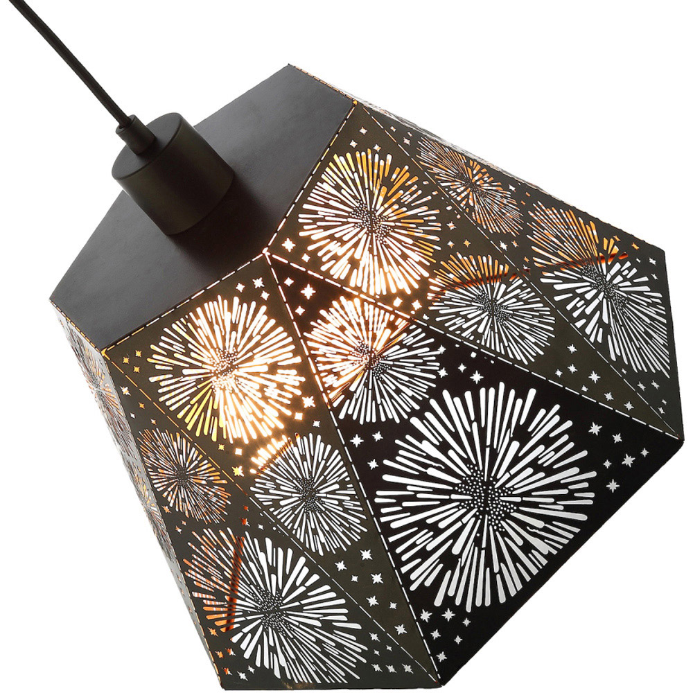 Happy Homewares Matte Black Hexagonal Pendant Lamp Shade Image 4