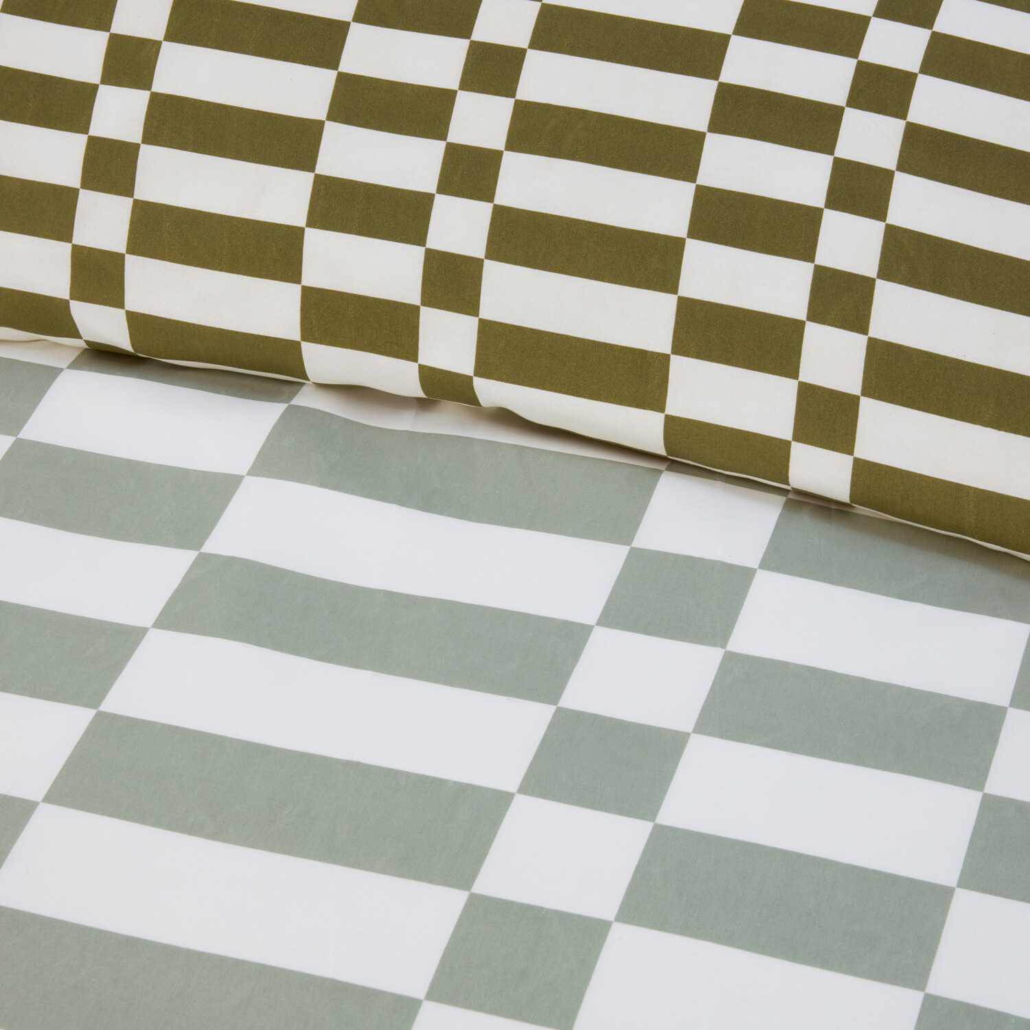 Berlin Check Duvet Set Sage Double Image 4