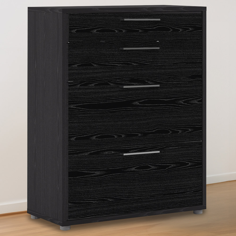 Florence 4 Drawer Black Woodgrain Office Storage Image 1