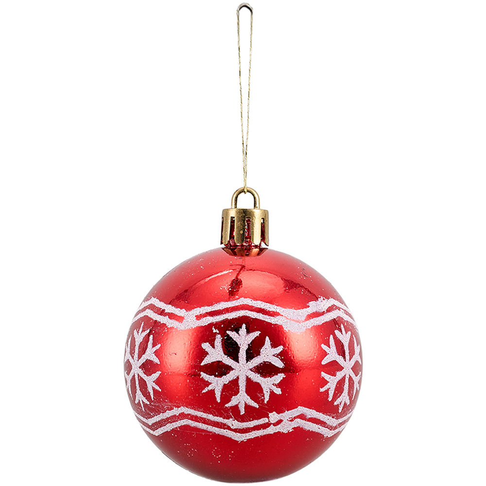 Living and Home 16 Piece Red White and Gold Christmas Bauble Set with Storage Box Image 7