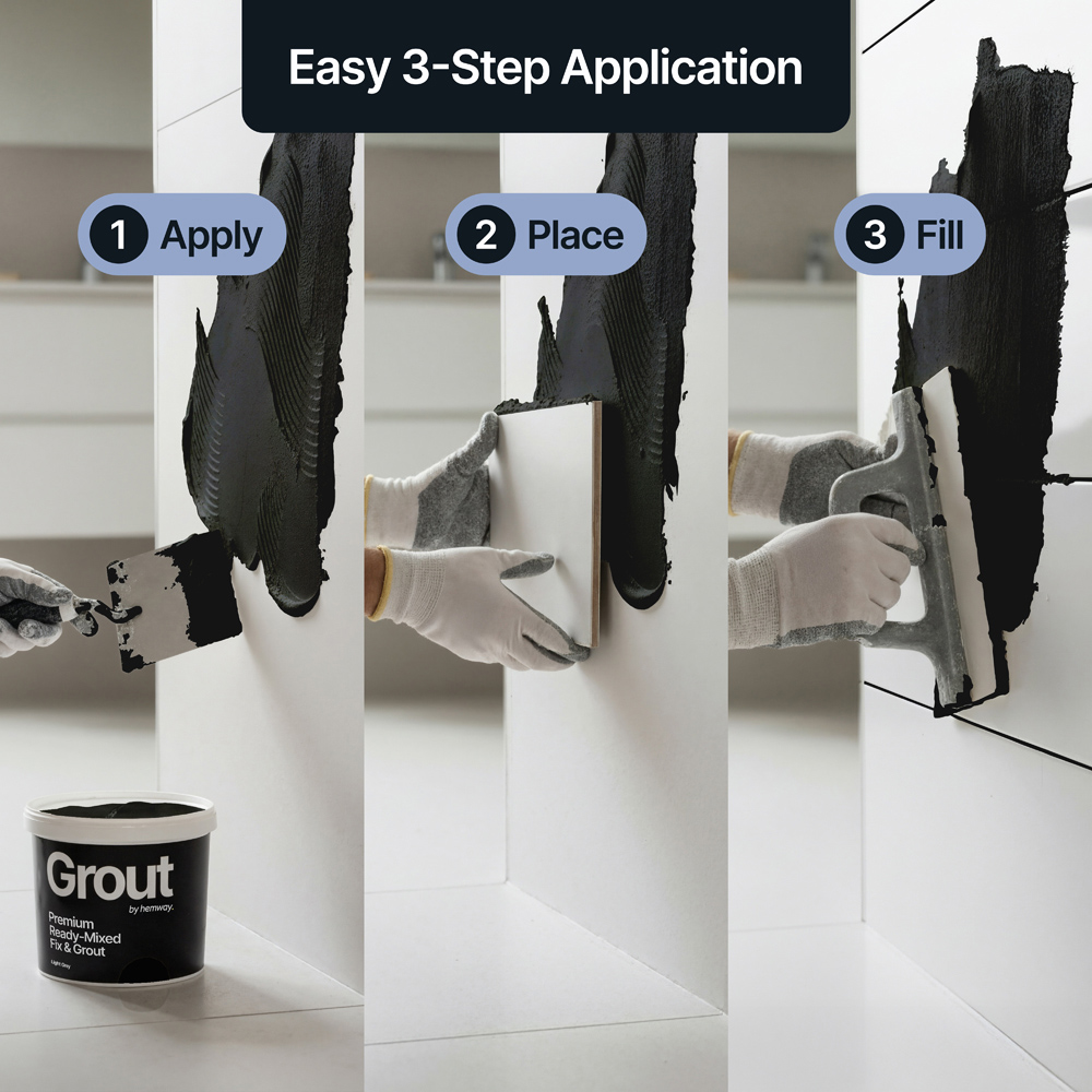 Hemway Jet Black Ready-Mixed Grout and Fix Adhesive 4.5kg Image 2
