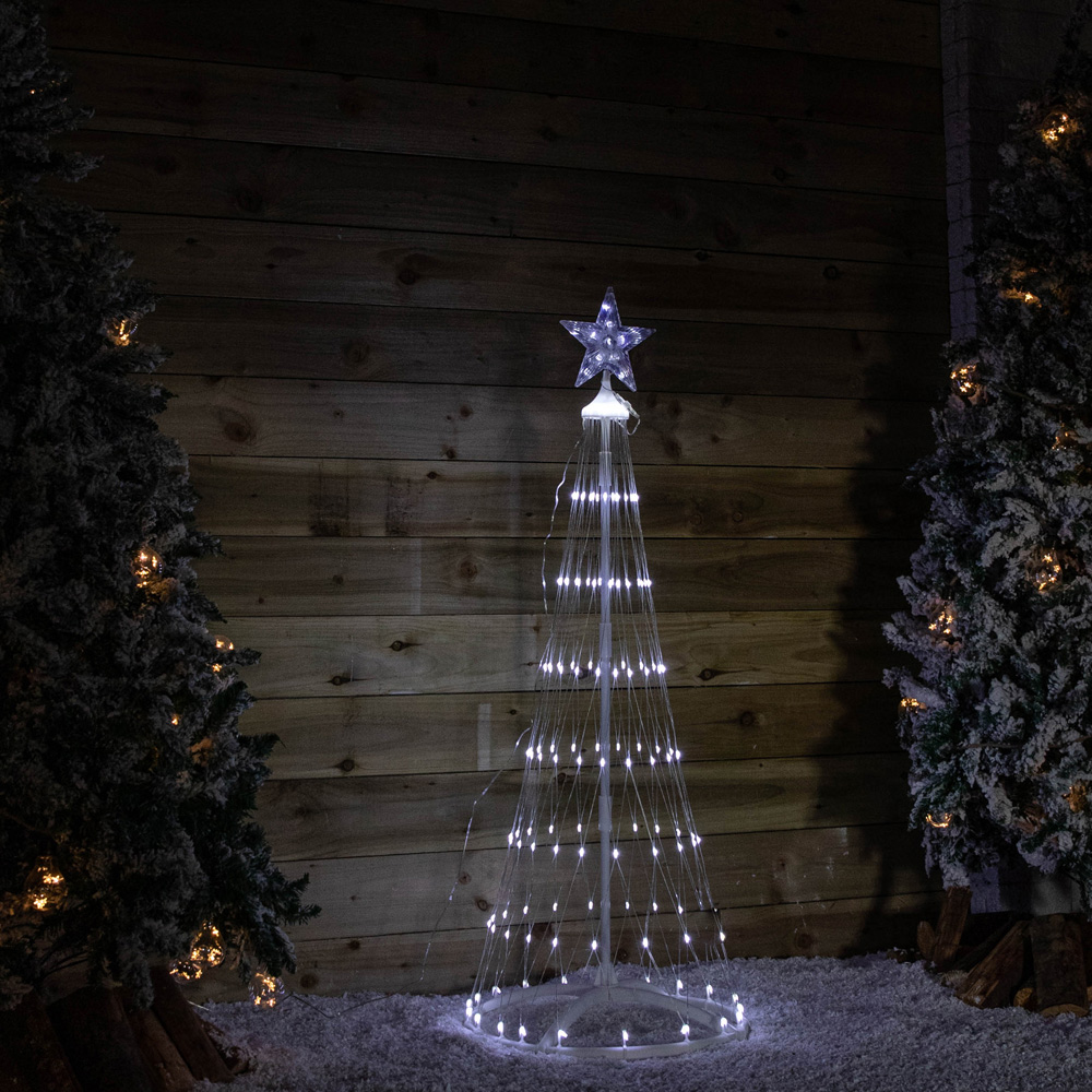 Samuel Alexander White LED Light Up Christmas Cone Tree 4.4ft Image 5