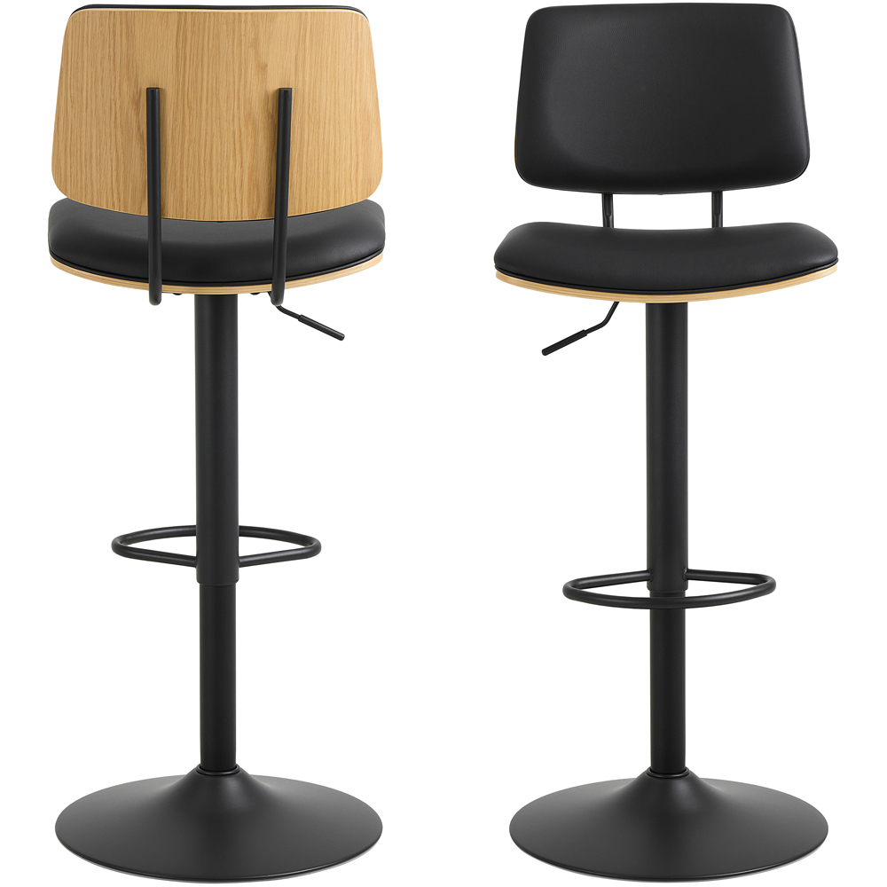 Florence Owen Matt Black Swivel Bar Stool Image 3