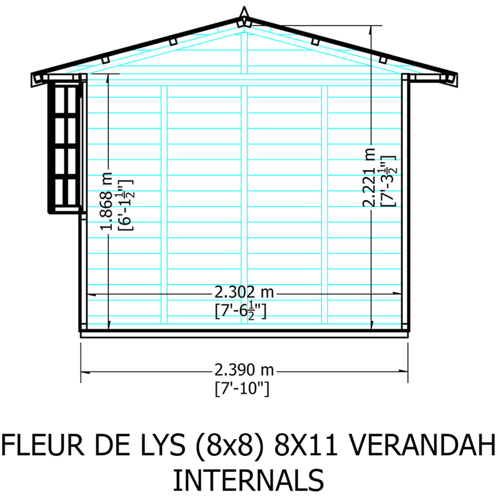 Shire Fleur De Lys 8 x 11ft Double Door Shiplap Apex Summerhouse Image 4