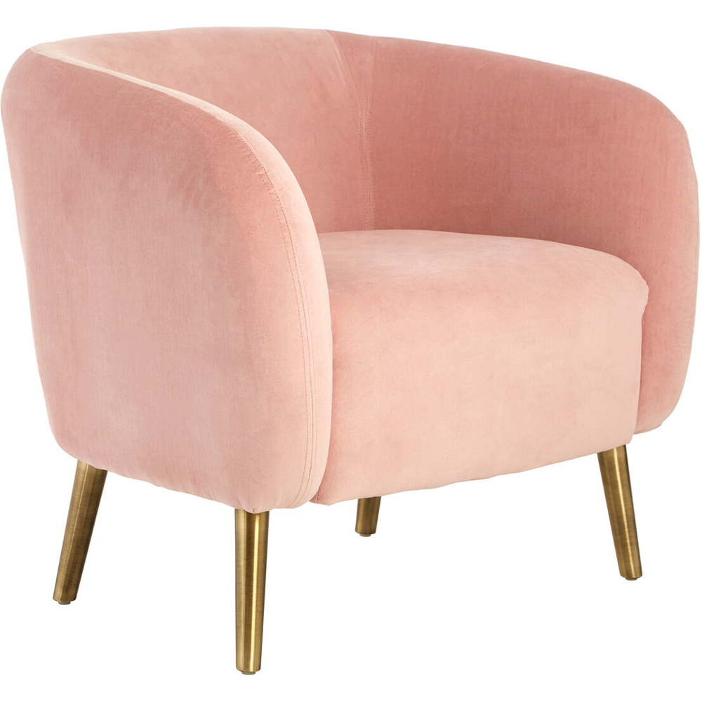Premier Housewares Louxor Pink Velvet Round Armchair Image 2