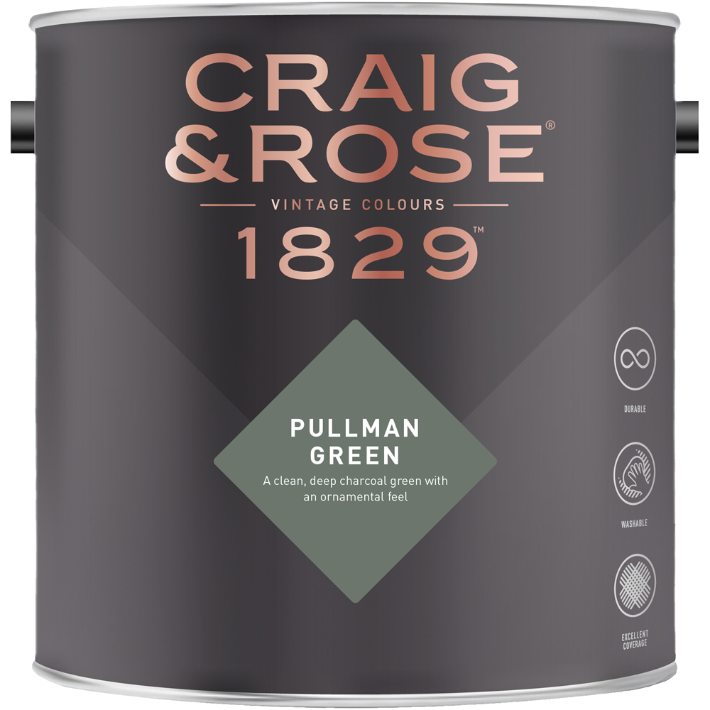 Craig & Rose Kitchen and Bathroom Pullman Green Eggshell Paint 2.5L Image 2