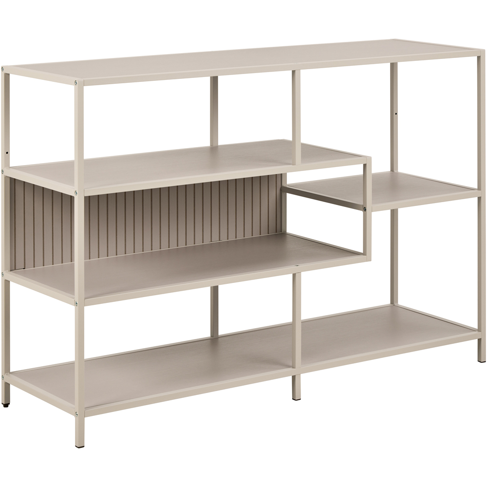 Florence Seaford 4 Shelf Wide Grey Steel Bookcase Image 2
