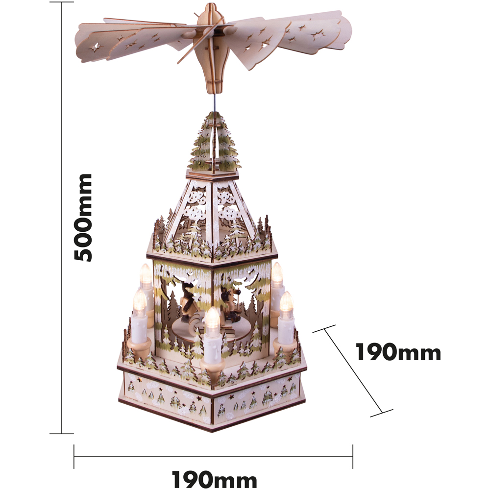 St Helens Xmas LED Wooden Pyramid Image 5