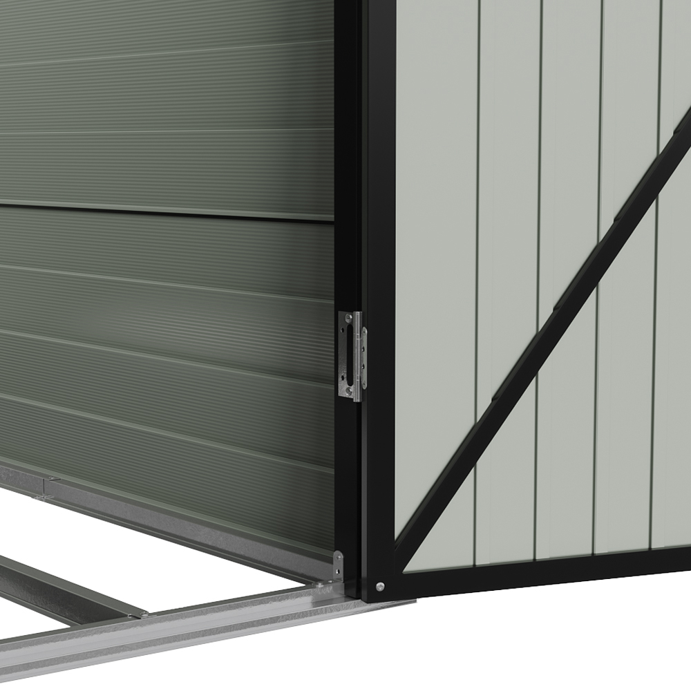 Living and Home 6 x 4ft Black Metal Pent Garden Storage Shed Image 5