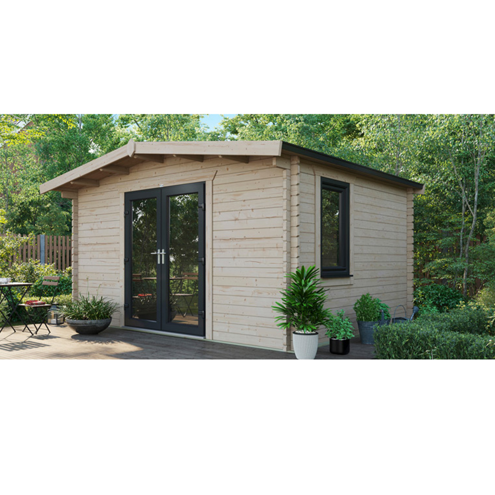Power Sheds 12 x 14ft Centre Double Door Chalet Log Cabin Image 9