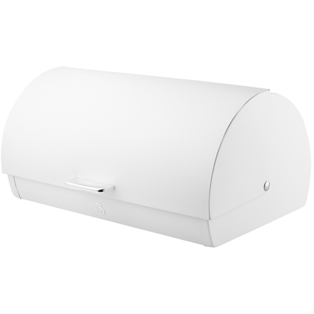 Swan Serenity EEJB278 White Bread Bin with 3 Piece Canister Set Image 2
