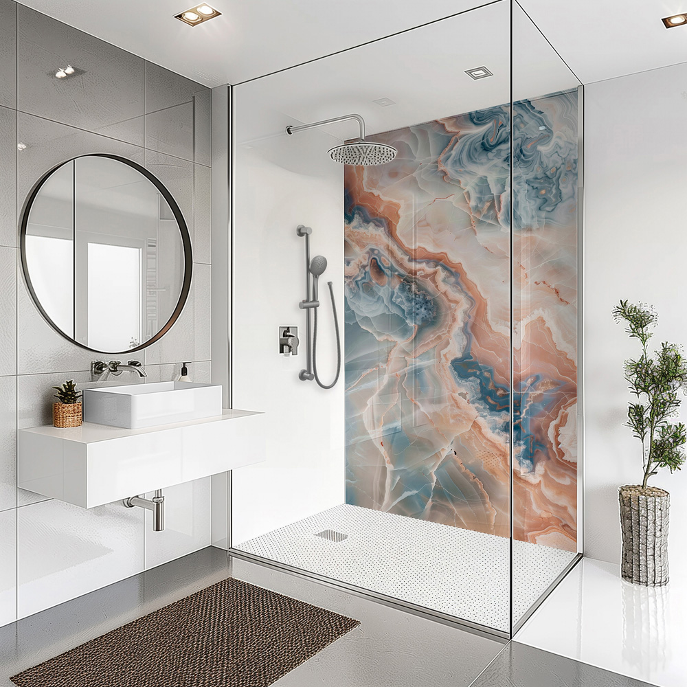 Splashbax Premium Artisan Onyx Summer Sky Acrylic Bathroom Wall Panel 2400 x 1200mm Image 6