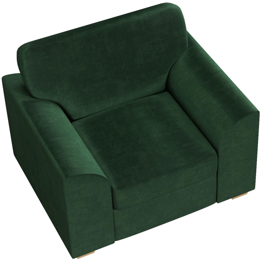 Modo Forest Green Plush Velvet Fixed Back Armchair Image 4