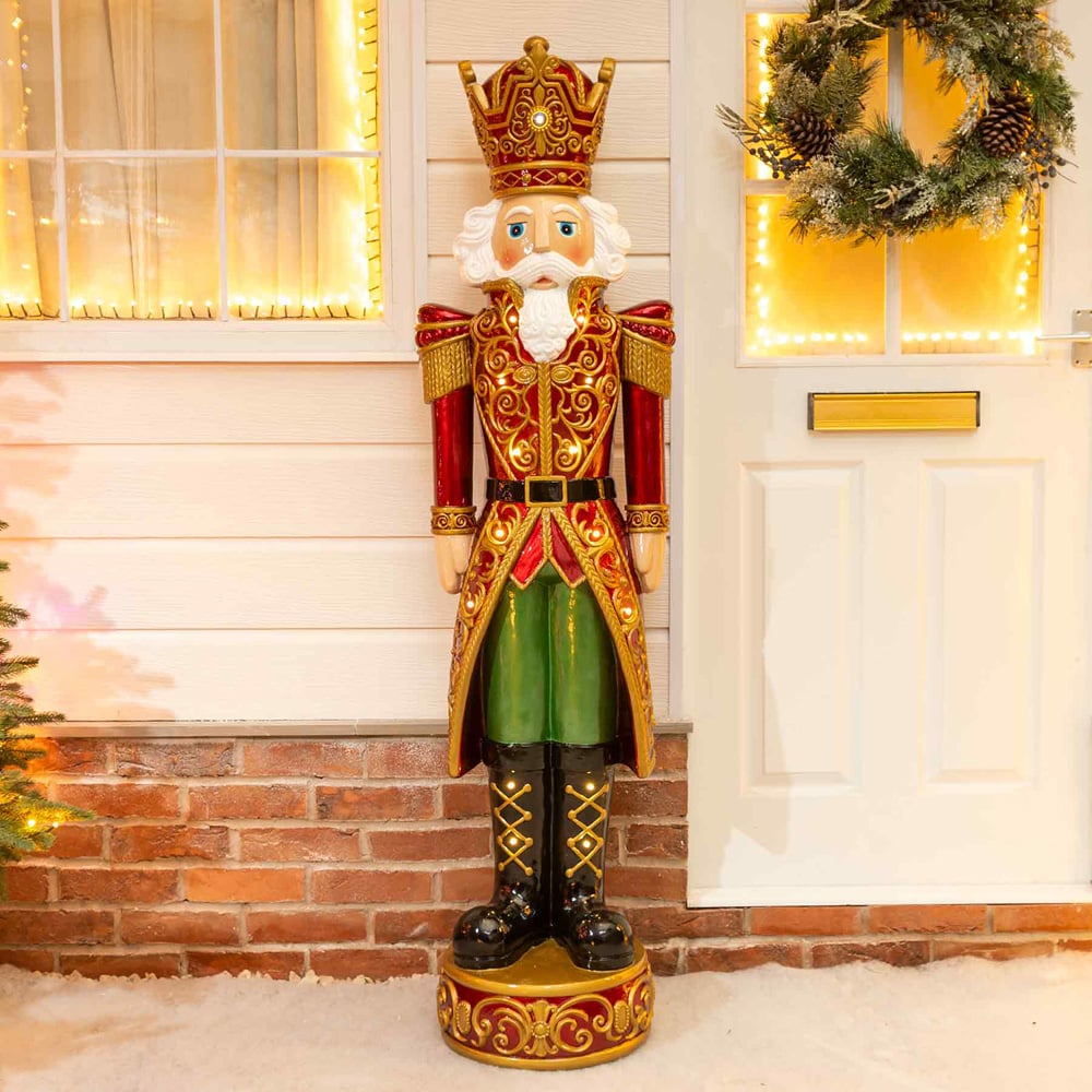 The Christmas Centre Red and Gold LED Lights Traditional Nutcracker King 5.5ft Image 2