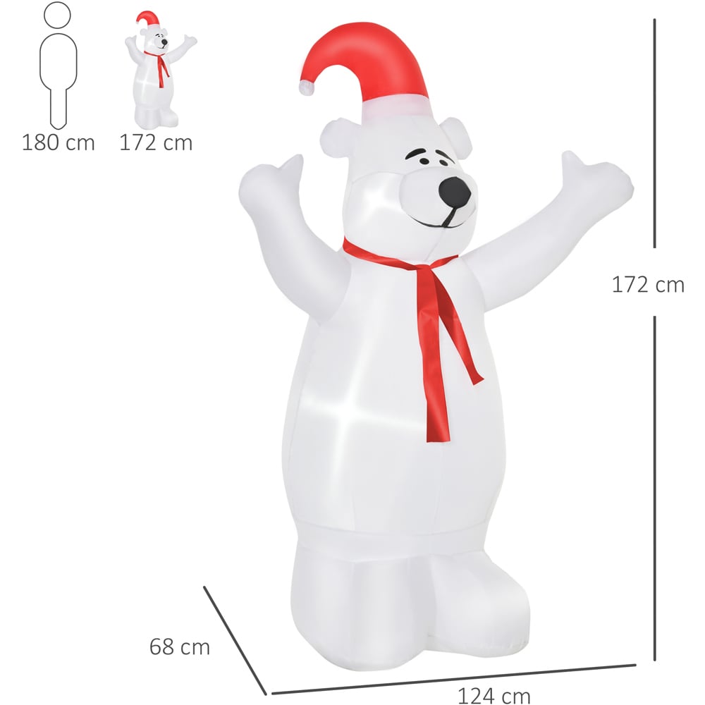 Everglow Light Up Inflatable Santa Bear Christmas Decoration 6ft Image 8