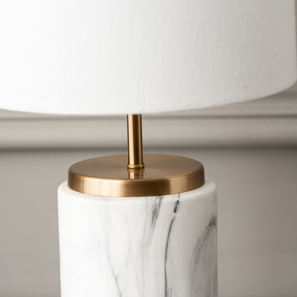 Pacific Lifestyle Carrara Marble Effect Ceramic Table Lamp Image 3