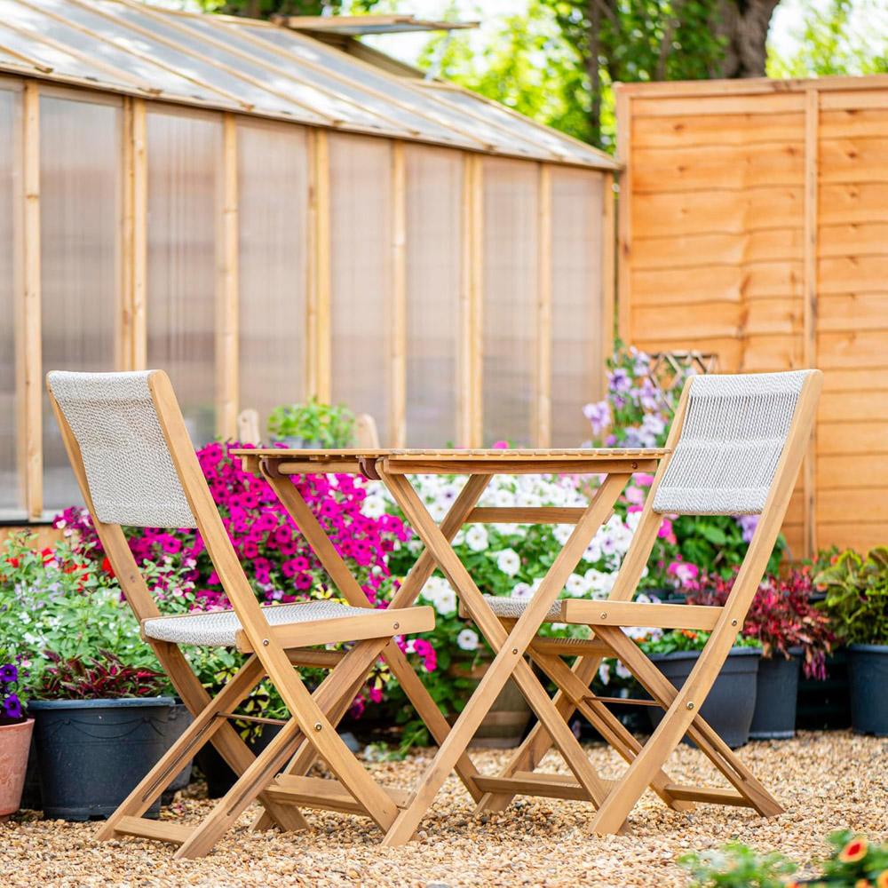 Garden Gear Arwen 2 Seater Acacia Hardwood Rope Bistro Set Image 5