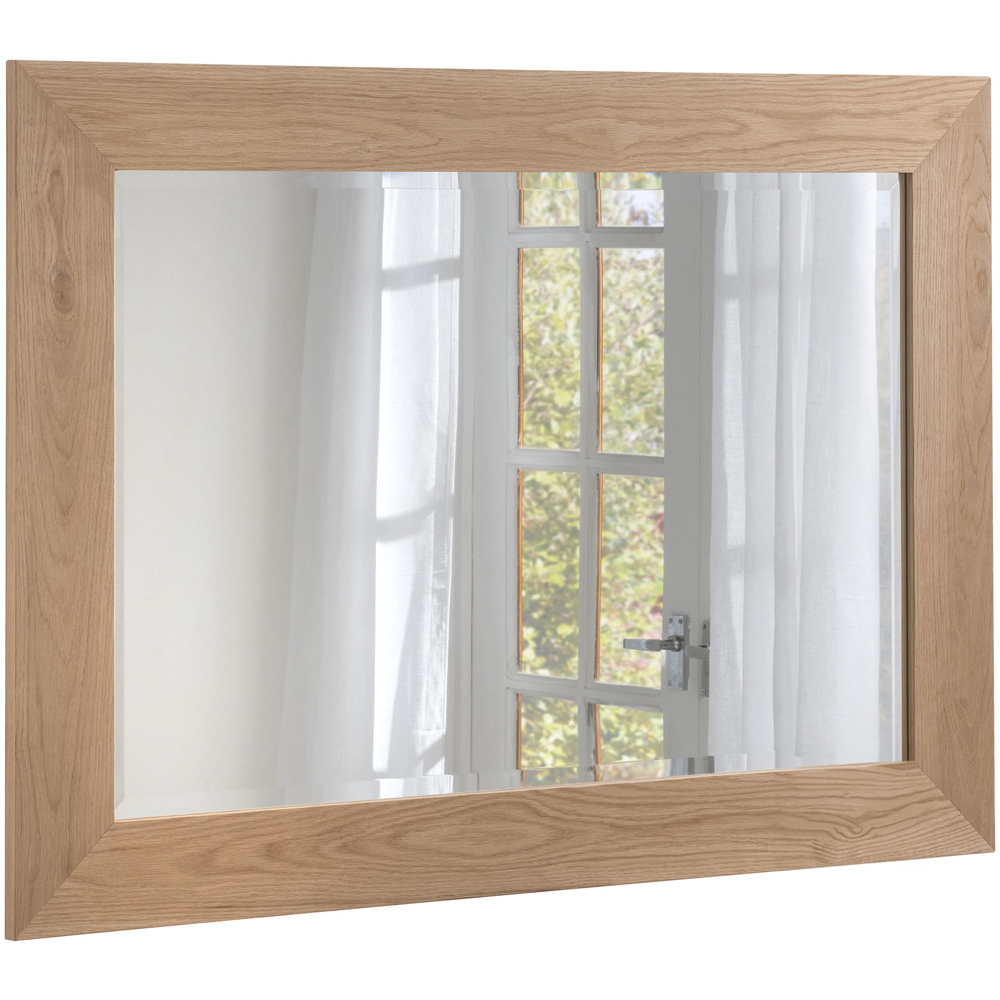 Yearn Bevelled Oak Effect Framed Wall Mirror 63 x 78cm Image 1