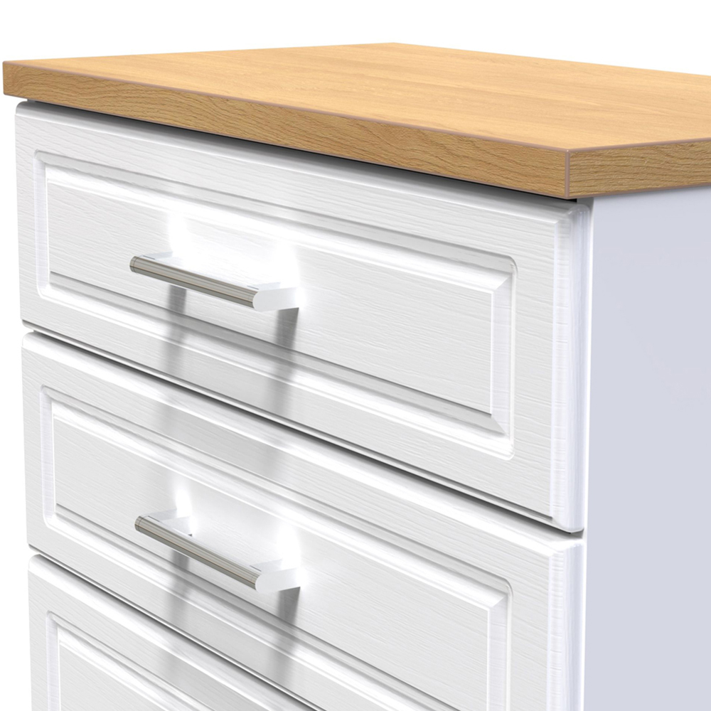 Crowndale Kent 3 Drawer White Ash and Modern Oak Chest of Drawers Ready Assembled Image 5
