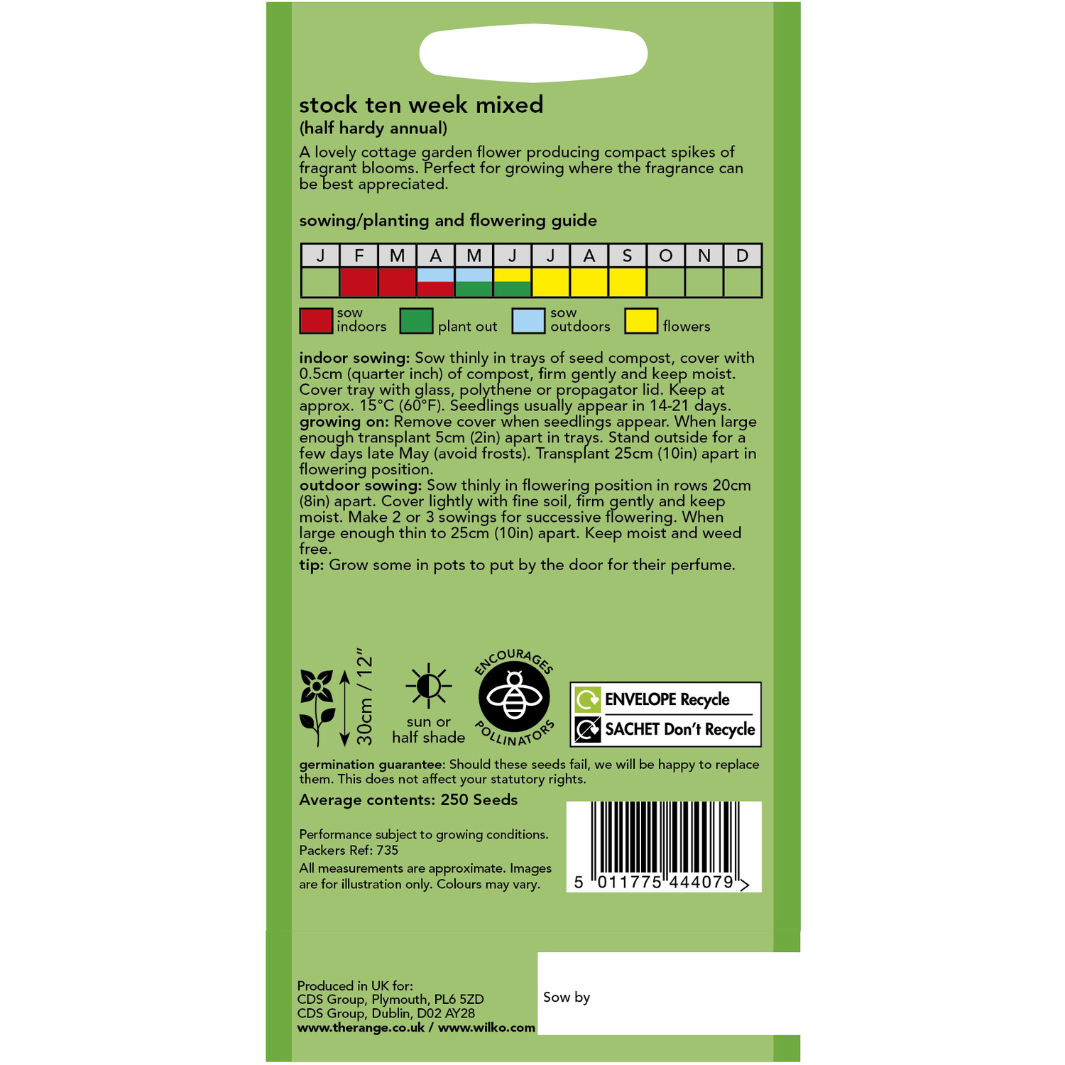 Wilko Stock Ten Week Mixed Seeds Pink and White Image 2