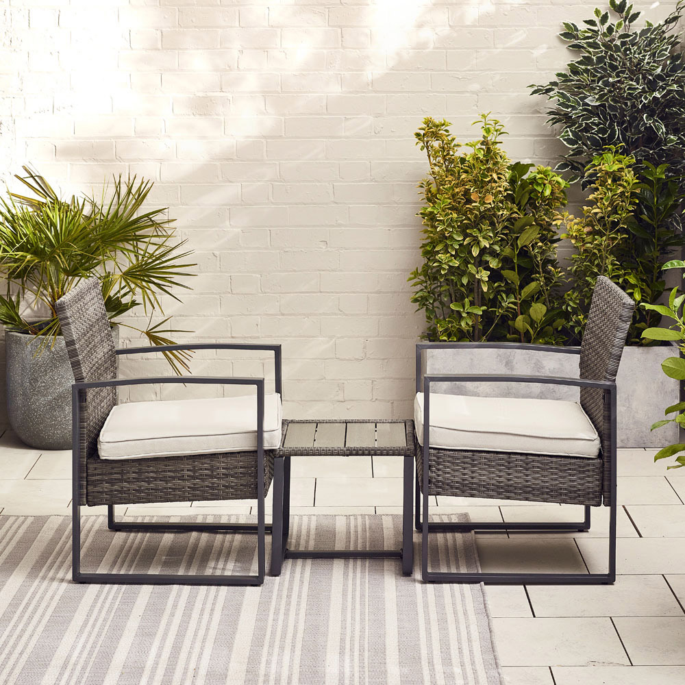 Furniturebox Seville 2 Seater Bistro Set Grey Image 8