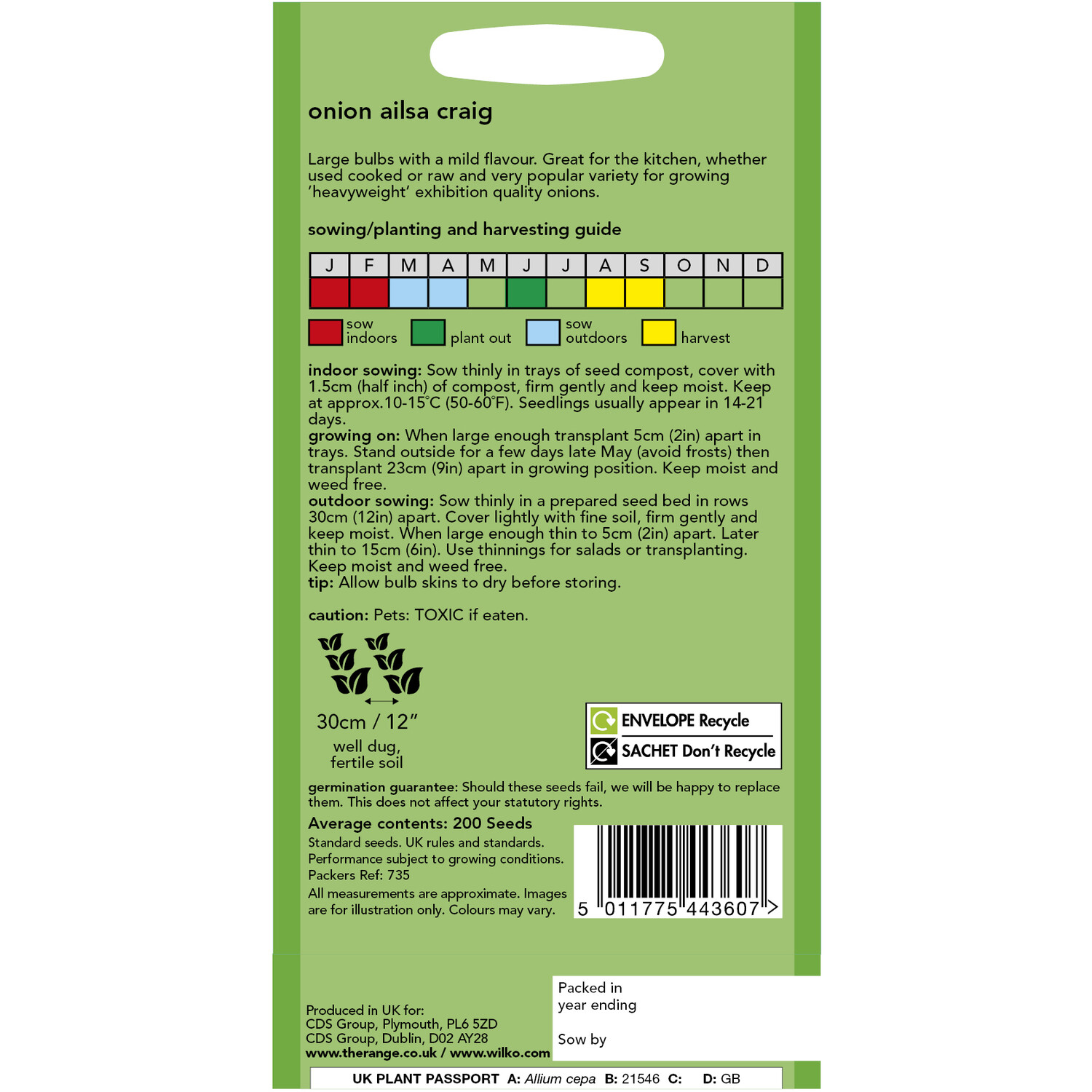 Wilko Ailsa Craig Onion Seeds Image 2