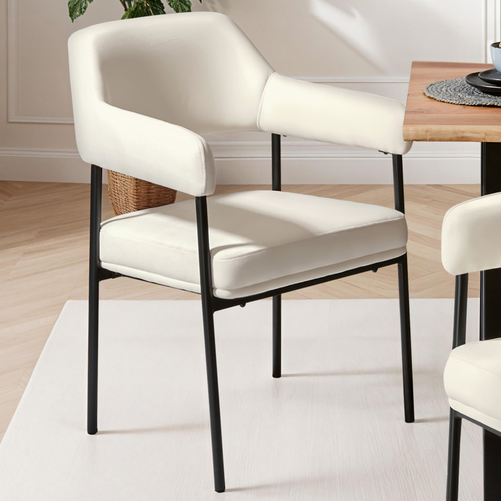 tectake Doe Set of 6 Velvet Armchair Image 1