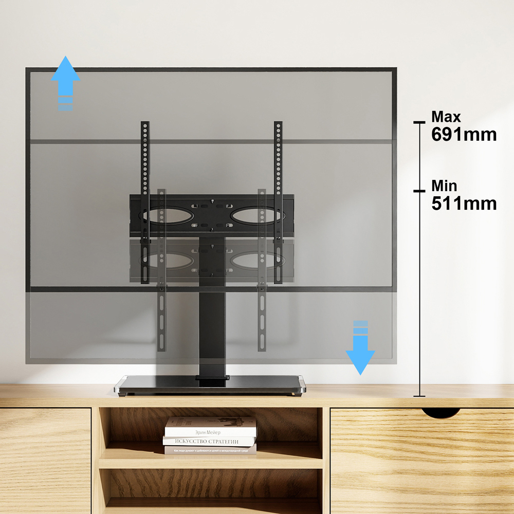 TTAP Black Tabletop TV Stand Image 3