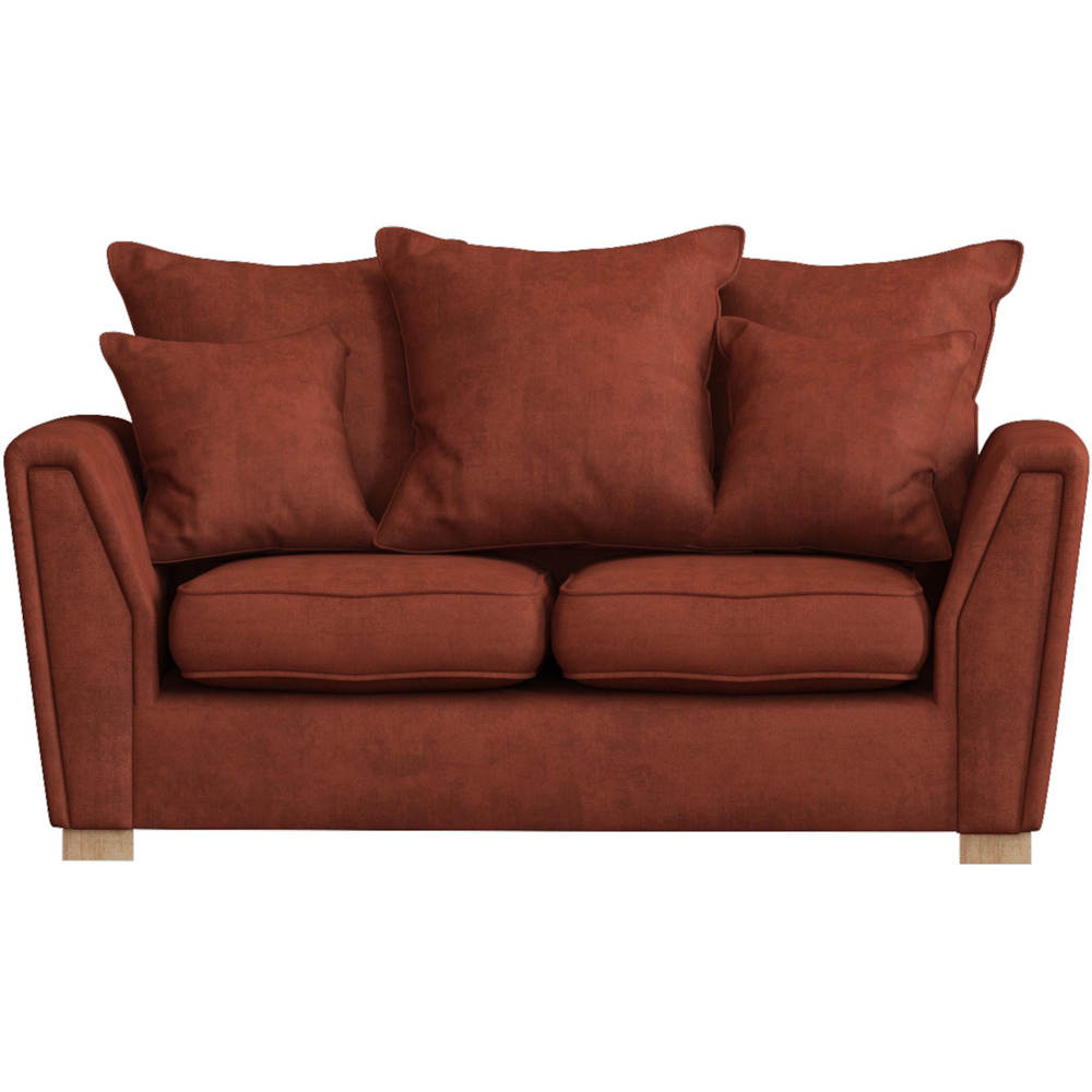 Wendleberry 2 Seater Marmalade Plush Velvet Scatter Back Sofa Image 2