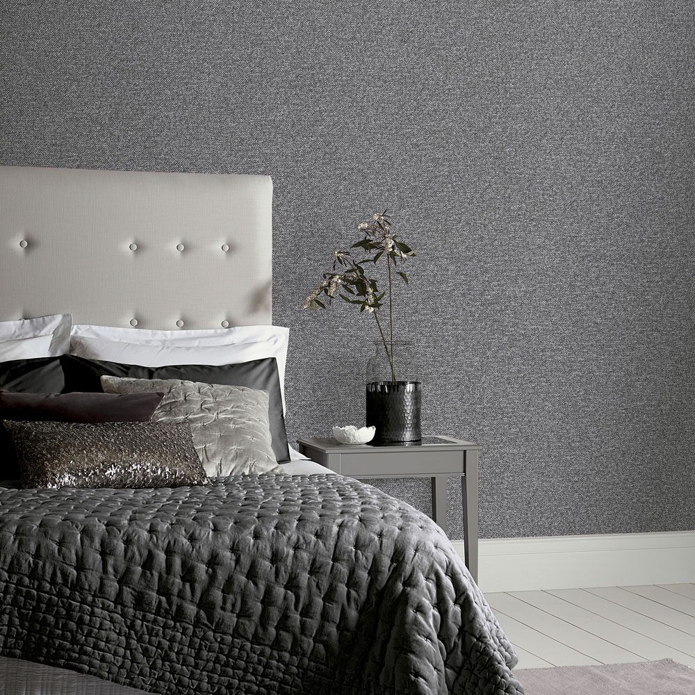 Arthouse Calico Plain Gunmetal Wallpaper Image 5