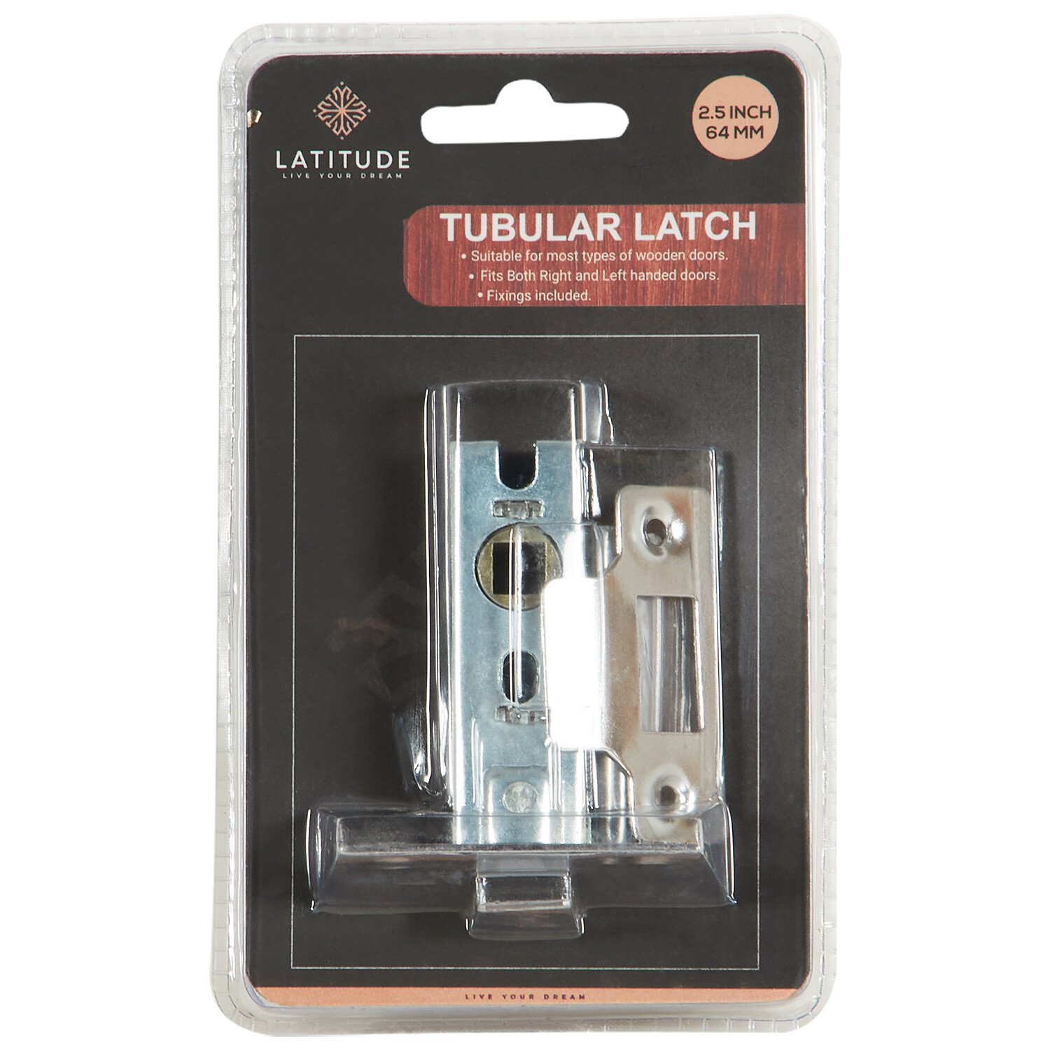 Latitude Tubular Latch - Silver Image 1
