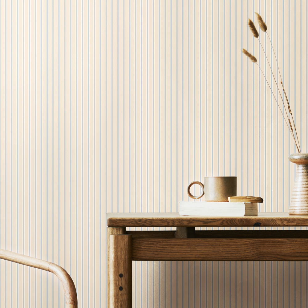 Hoopla Walls Elegance Chalk Stripe Wedgewood Blue Wallpaper Image 2